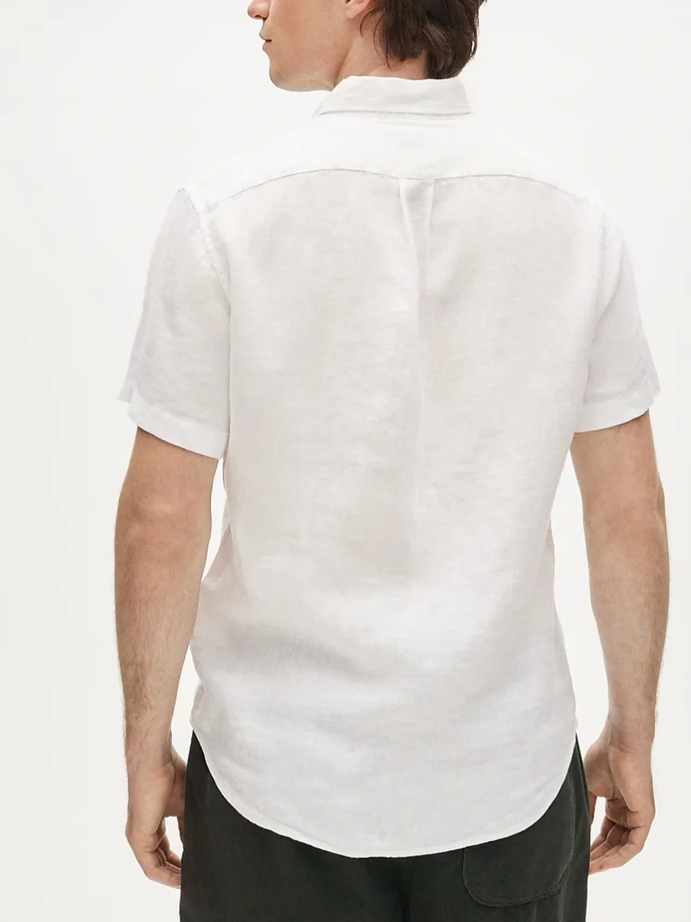 J.Crew NEW men’s Linen Cotton Short Sleeve Button Down Shirt White Large NWOT